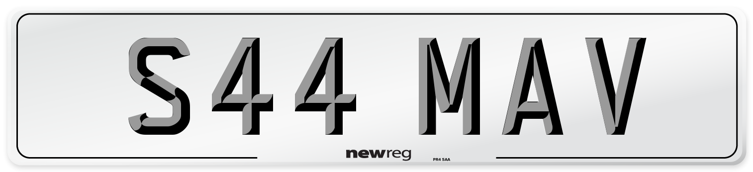 S44 MAV Number Plate from New Reg